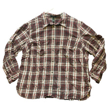 Load image into Gallery viewer, Lauren Ralph Lauren Shirt Womens 2X Red Brown Plaid Button Up Flannel Jeans Co.