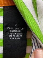 Load image into Gallery viewer, Nick It Shirt Adult Medium Green White Striped Button Up Casual Collared Mens
