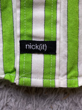 Load image into Gallery viewer, Nick It Shirt Adult Medium Green White Striped Button Up Casual Collared Mens
