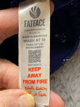 Load image into Gallery viewer, Fat Face Shirt Adult Large Navy Button Up Embroidery Casual Chest Pocket Mens