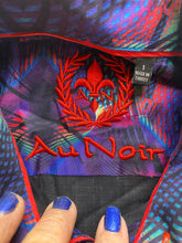 Load image into Gallery viewer, Au Noir Shirt Adult 1 Medium Black Embroidered Flip Cuffs Contrast Casual Mens