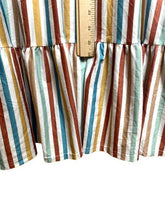 Load image into Gallery viewer, Marie Nicole Dress Womens 3XL XXXL Tan Blue Striped Tiered Lagenlook Maxi