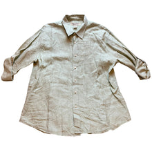 Load image into Gallery viewer, Island Republic Shirt Mens Extra Large Sage Green Linen Button Down Checkered