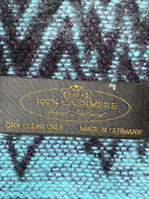 Load image into Gallery viewer, 100% Cashmere Scarf Womens 12.5"X66" Purple Fringe Zig Zag Striped Shawl Scarves