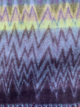 Load image into Gallery viewer, 100% Cashmere Scarf Womens 12.5"X66" Purple Fringe Zig Zag Striped Shawl Scarves