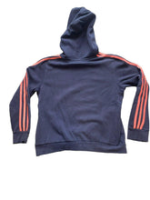 Load image into Gallery viewer, Adidas Sweatshirt Womens Large Navy Pink Three Stripes Hoodie Fleece Ladies
