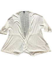 Load image into Gallery viewer, Torrid Sweater Womens 4 4X Ivory Open Front Cardigan Mesh Hippie Boho Nylon Plus