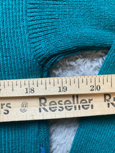 Load image into Gallery viewer, Phases Sweater Adult Medium Teal Collared Acrylic Geometric Knits Outerwear Mens