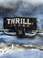 Load image into Gallery viewer, THRILL Jeans Jacket Womens 3X Blue Distressed Denim Destroyed Ripped Plus Ladies