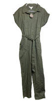 Load image into Gallery viewer, Apricot Jumpsuit Womens Large Army Green Belted Romper Pants MSRP $105 NWT