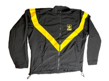 Load image into Gallery viewer, US Army Jacket Adult Medium Black Yellow Zip Up Windbreaker Fitness Uniform Mens