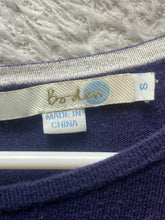 Load image into Gallery viewer, Boden Sweater Womens Small Navy Yellow Cashmere Stripes Button Up Cardigan Lady