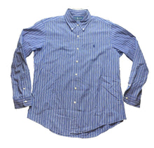 Load image into Gallery viewer, Ralph Lauren Shirt Adult Large Blue Striped Custom Fit Button Up Casual Mens