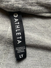 Load image into Gallery viewer, Athleta Sweater Womens Large Tall Gray Open Front Waterfall Cardigan Thumbhole