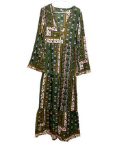 Load image into Gallery viewer, Anthropologie En Creme Dress Womens Small Green Hippie Peasant Boho Maxi Ladies