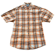 Load image into Gallery viewer, Bit & Bridle Shirt Mens Small Orange Plaid Button Up Y2K Skater Grunge Western
