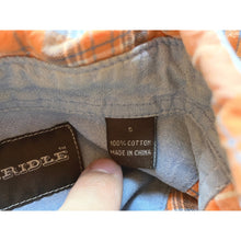 Load image into Gallery viewer, Bit & Bridle Shirt Mens Small Orange Plaid Button Up Y2K Skater Grunge Western