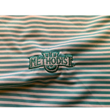 Load image into Gallery viewer, FootJoy Polo Shirt Mens Large Green and White Stripe Golf Performance Athleisure