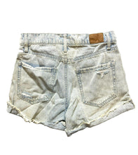 Load image into Gallery viewer, Aero Shorts Womens 0 (27x3) Blue Denim Whiskered Distressed Mom Cuffed Jean