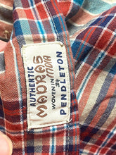 Load image into Gallery viewer, Pendleton Shirt Adult Large Beige Red Blue Oceanside Woolen Mills Madras Mens