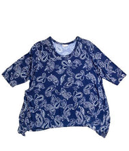 Load image into Gallery viewer, Woman Within Shirt Womens 30/32 3X Blue AOP Paisley Tunic Lagenlook Plus Ladies