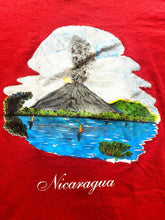 Load image into Gallery viewer, Nicaragua Shirt Womens Medium Red Boat Sail Sailing Volcano Naturecore 70s 80s