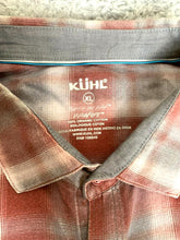 Load image into Gallery viewer, KUHL Shirt Adult Extra Large Red Gray Plaid Button Up Wild Fibre Outdoor Mens