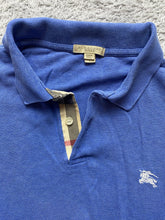 Load image into Gallery viewer, Burberry Brit Shirt Adult Large Blue Equestrian Knight Logo Preppy Polo Mens