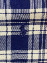 Load image into Gallery viewer, Ralph Lauren Shirt Adult Extra Large Beige Navy Plaid Button Up Blue Pony Mens
