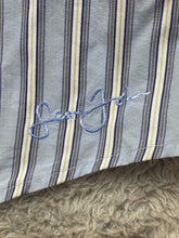Load image into Gallery viewer, Sean John Shirt Adult 3XL XXXL Blue White Striped Button Up Casual Dress Mens