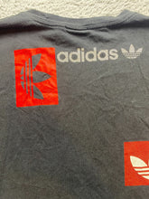 Load image into Gallery viewer, Adidas Shirt Adult Large Black Multi Hit Logo Trefoil Streetwear Skater Mens