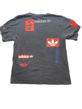 Load image into Gallery viewer, Adidas Shirt Adult Large Black Multi Hit Logo Trefoil Streetwear Skater Mens