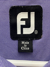 Load image into Gallery viewer, FootJoy Polo Shirt Adult Purple White Striped Golf Performance Preppy Mens