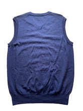 Load image into Gallery viewer, Alan Flusser Vest Adult Medium Navy Blue Merino Wool Nylon Spandex Sweater Mens