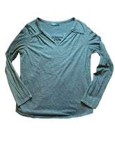 Load image into Gallery viewer, Prana Shirt Womens Extra Large Teal Ruffle Trim Nitty Blouse Casual Ladies