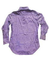 Load image into Gallery viewer, Robert Graham Shirt Adult Small Purple Stripes Flip Cuffs Contrast Casual Mens