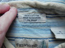 Load image into Gallery viewer, Fieldmaster Shirt Adult Extra Large Button Up Pocket Casual Camp Striped Mens