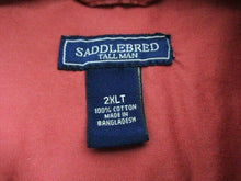 Load image into Gallery viewer, Saddlebred Shirt Adult 2XLT XXLT Tall Man Button Up Long Sleeve Casual Camp Mens