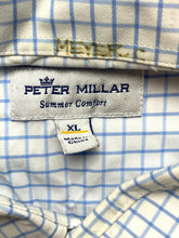 Load image into Gallery viewer, Peter Millar Shirt Adult Extra Large Blue Checkered Summer Comfort Spandex Mens
