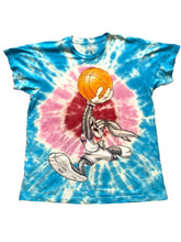 Load image into Gallery viewer, Bugs Bunny Shirt Adult Medium Blue Tie Dye SPACE JAM Looney Tunes Basketball Men