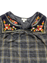 Load image into Gallery viewer, Style & Co Shirt Womens 2X Black Gold Velvet Embroidered Flower Boho Plus Ladies