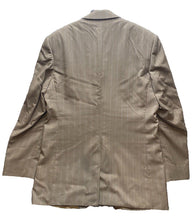 Load image into Gallery viewer, Alexandre Savile Row Long Coat Adult Euro Size 52 Tan Blazer Suit Striped Mens
