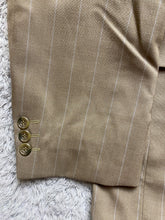 Load image into Gallery viewer, Alexandre Savile Row Long Coat Adult Euro Size 52 Tan Blazer Suit Striped Mens
