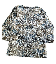 Load image into Gallery viewer, J Jill Purejill Shirt Womens Large Velour AOP Flower Tunic Slit Oversized Blouse