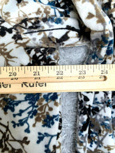 Load image into Gallery viewer, J Jill Purejill Shirt Womens Large Velour AOP Flower Tunic Slit Oversized Blouse