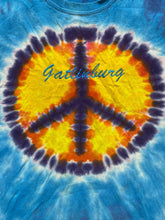 Load image into Gallery viewer, Peace Sign Shirt Adult Extra Large Blue Tie Dye Gatlinburg Streetwear Skater Men