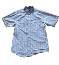 Load image into Gallery viewer, ARIAT Shirt Adult Small Light Blue Plaid Pro Series Mesh Button Up Outdoor Mens