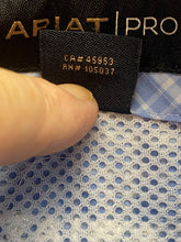Load image into Gallery viewer, ARIAT Shirt Adult Small Light Blue Plaid Pro Series Mesh Button Up Outdoor Mens