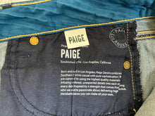 Load image into Gallery viewer, Paige Jeans Womens 30x29.5 Blue Skyline Skinny Tapered Whiskered Stretch Denim