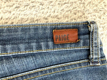 Load image into Gallery viewer, Paige Jeans Womens 30x29.5 Blue Skyline Skinny Tapered Whiskered Stretch Denim